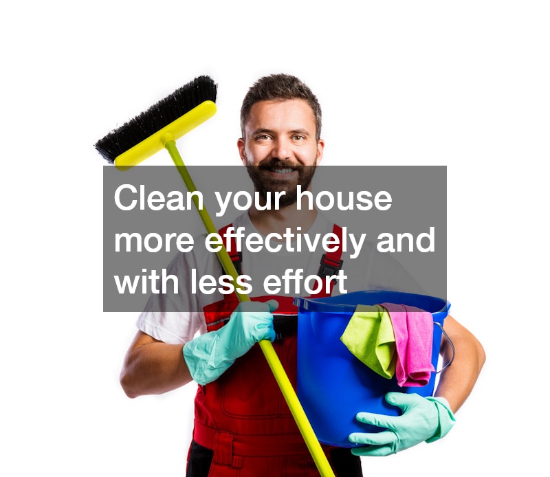 man holding cleaning tools